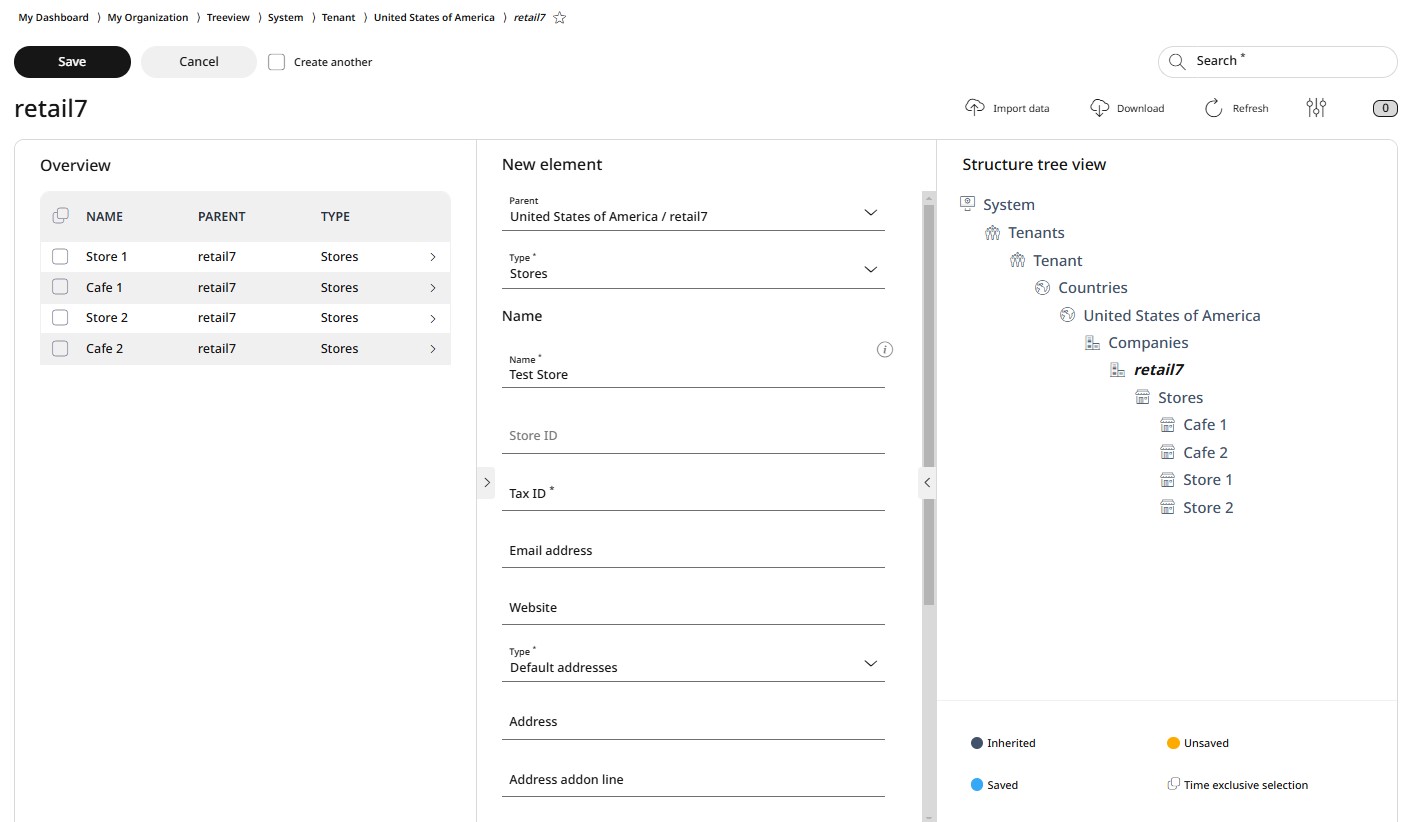 Adding a new unit under treeview