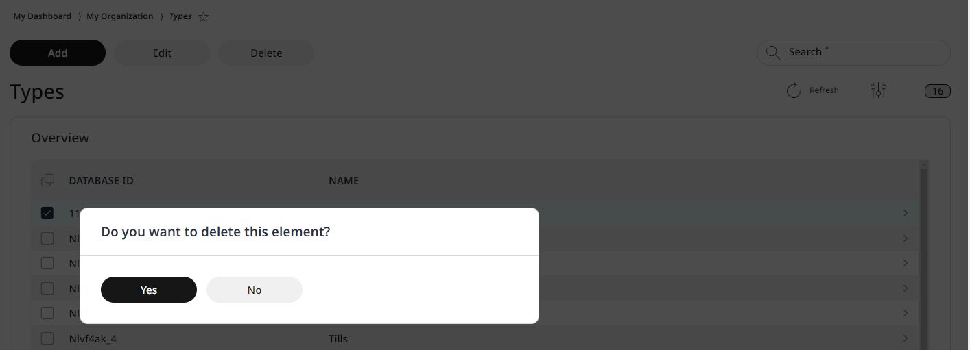 Deletion always have to be confirmed in a popup