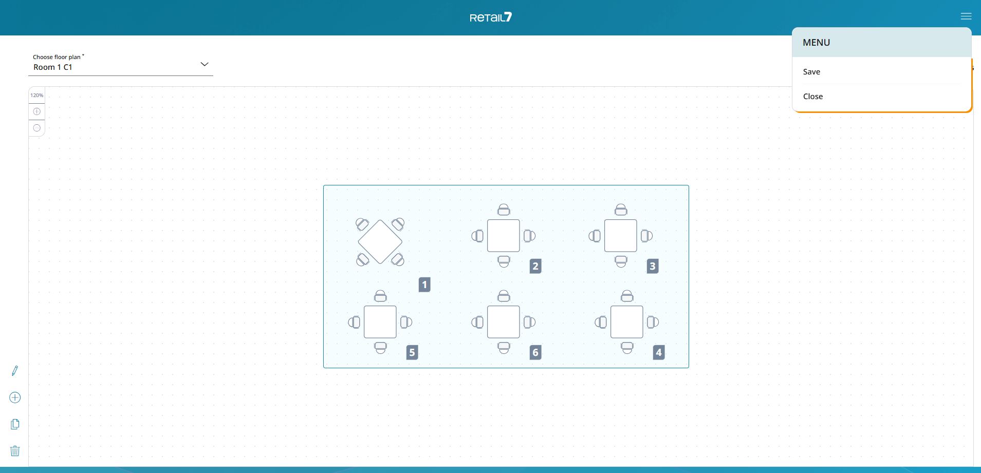 Save and Close menu of the Floor Plan Editor