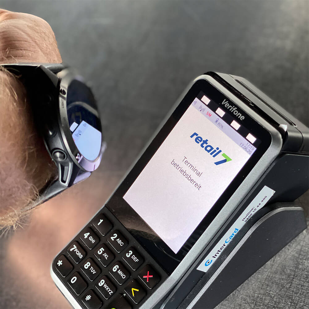 retail7 Kassensoftware - Smart Watch Zahlung bei Terminal
