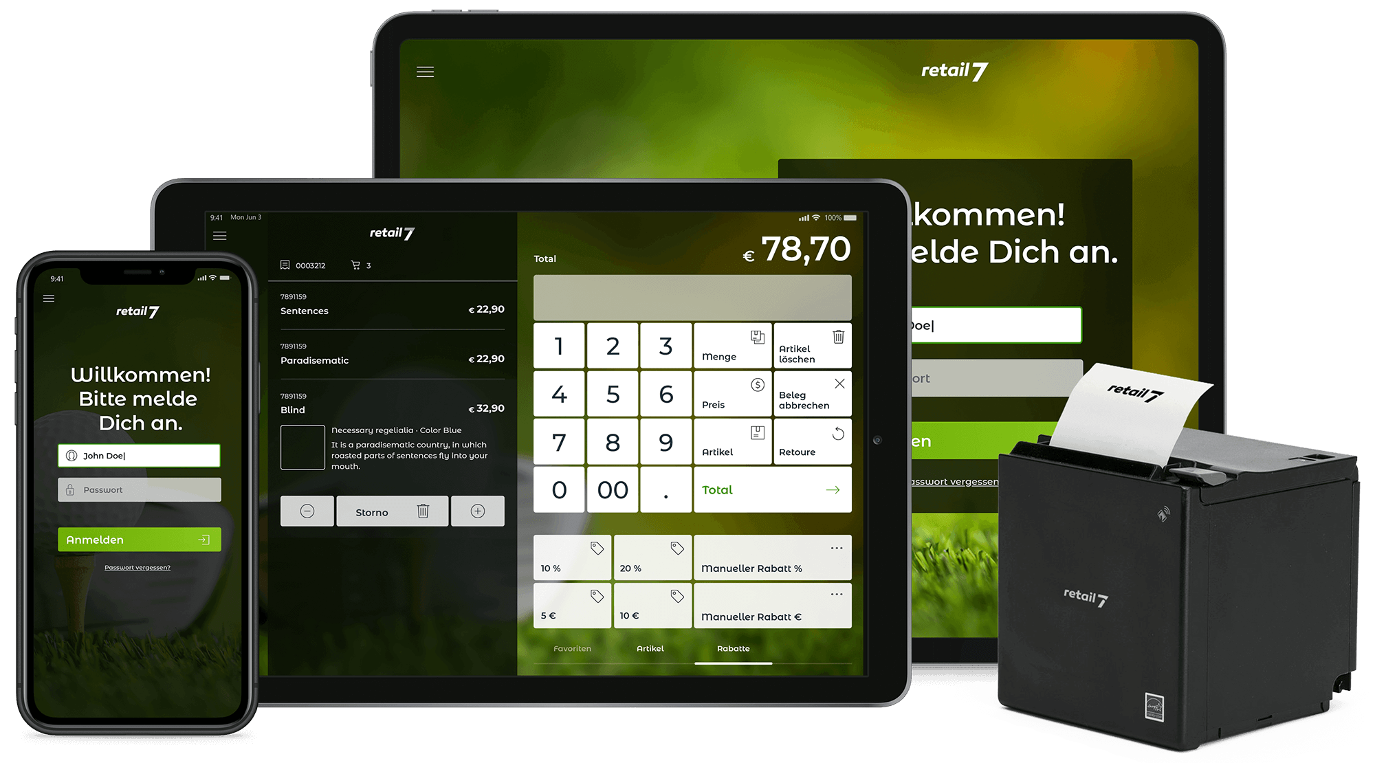 retail7 Kassensystem - Golf Design - Theme-Vorschau all Device